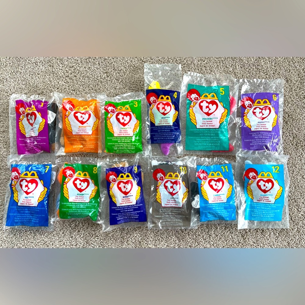 VERY RARE McDonald’s 1998 Beanie Babies Retired Full Set with TAG ERRORS ON ALL